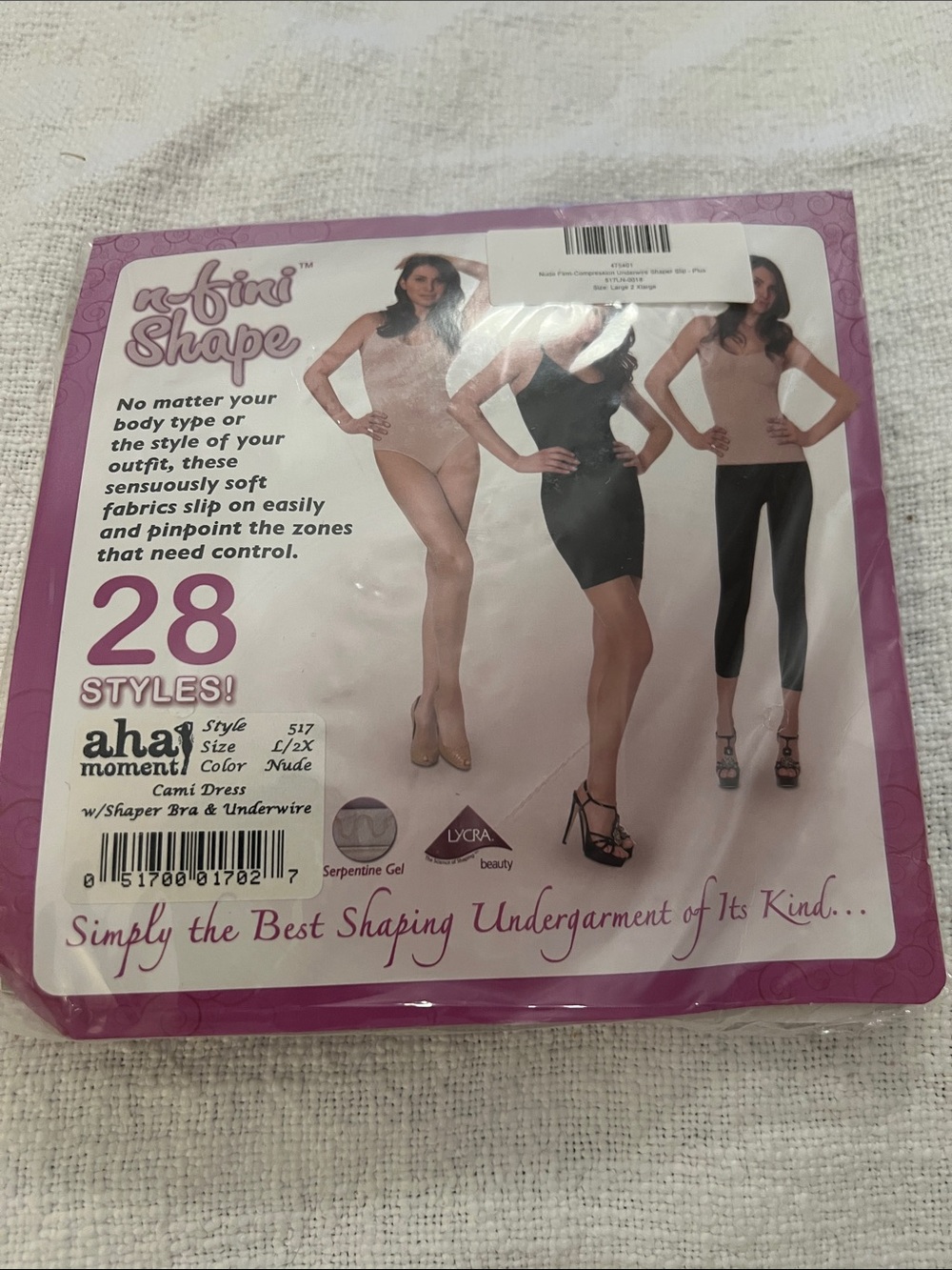 a-ha! Moment Nude Shaping Cami Dress w/Shaper Bra & Underwire Sz L/2X NWT